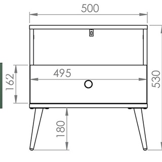 szafka 50 nocna z szufladą na nóżkach Forest 06 zielona stolik nocny do sypialni salonu