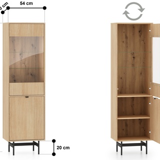 witryna 65 Reynos 02 gablota słupek wąski wysoki przeszklony regał