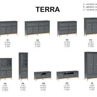 szafka 179 rtv duża szeroka Terra 09 na nóżkach stolik pod tv do salonu
