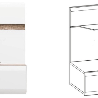 zestaw mebli sypialnia Lionel 3 komoda duża szafa z lustrem łóżko