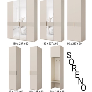 szafa 90 wysoka ubraniowa Soreno z szufladami drążkiem elegancka