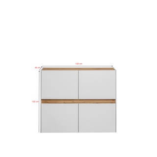 Komoda 120 cm Reviva K02 4D biały