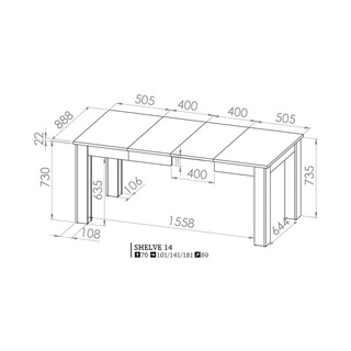 Stół rozkładany Shelve 1401