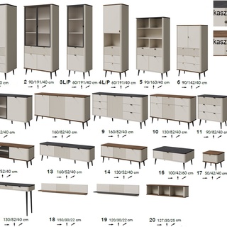 komoda 130 szuflady półki Marly 10 szafka elegancka do pokoju sypialni