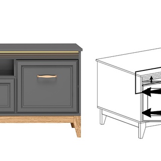 zestaw mały elegancki Terra 3 rtv meblościanka mała do salonu pokoju