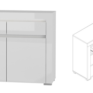 komoda 152 z szufladami Alaska AAK-1 duża szeroka szafka biała połysk