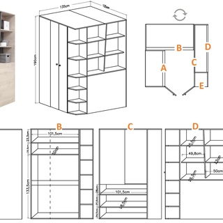 zestaw nowoczesny młodzieżowy Delta A łóżko szafa narożna biurko