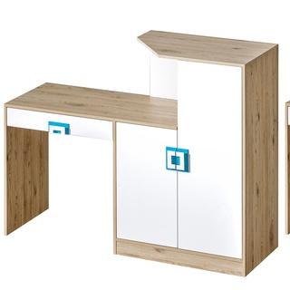 biurko 150 z szafką nadstawką Nico 11 duże biurko do nauki dzieci ucznia