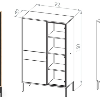 zestaw meblościanka LED Barnee 2 witryna komoda rtv szafka do salonu