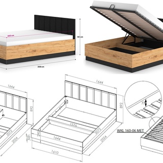 zestaw Urso 10 komplet sypialniany nowoczesny stoliki nocne łóżko 160