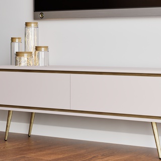 szafka 150 rtv elegancka Tori 02 telewizyjna stolik cashmere złoty