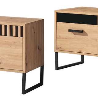 zestaw mebli z lamelami nóżkami Lamelix 1 loft duża komoda rtv szafka witryna ława artisan + czarny do pokoju salonu