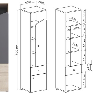 zestaw narożny komplet Delta B1 biurko regał rogowa szafa do pokoju