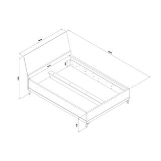 łóżko 140x200 z nogami pojemnikiem Ate 15 - 140 małe sypialniane