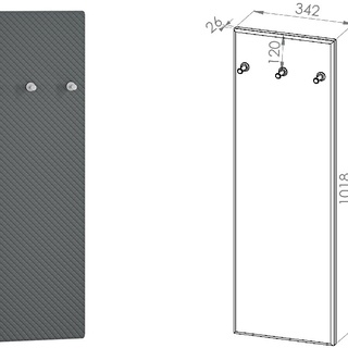 wieszak 34 tapicerowany Hyga 07 panel z wieszakami na okrycia