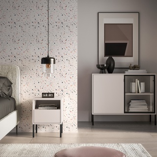 szafka 40 mała na nóżkach Barnee 05 z szufladą stolik nocny kaszmir