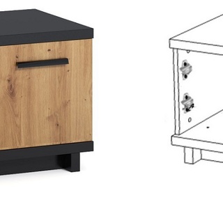 zestaw mebli komplet Ines 5 meblościanka rtv z ławą do salonu pokoju