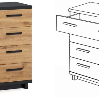 komoda 90 z szufladami Ines 02 szafka loft do sypialni pokoju biura