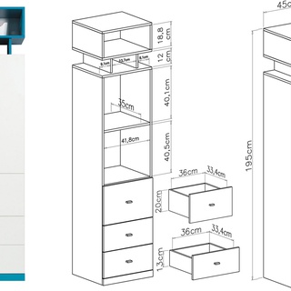 zestaw meble młodzieżowe Mobi B biurko narożna szafa łóżko regał ława