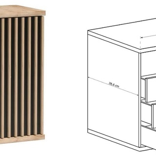 komoda 101 ,6 z szufladami lamelami nóżkami Cali 05 szafka loft