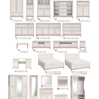 zestaw sypialnia Windsor 5 szafa z lustrem łóżko 160 z pojemnikiem