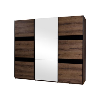 szafa 250 duża przesuwna Denver 13 z lustrem szufladami półkami