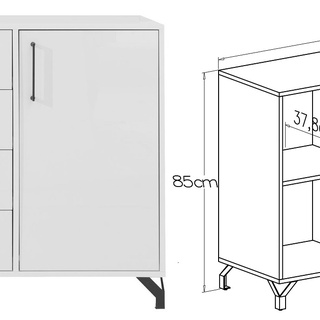 zestaw meblościanka nowoczesna Bergen B witryna komoda rtv regał