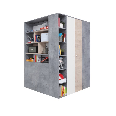 Szafa 135 narożna duża SIGMA 01 z szufladami półkami młodzieżowa