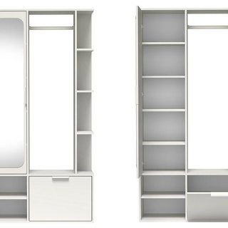 garderoba 100 nowoczesna Nala z lustrem szafką półkami do przedpokoju