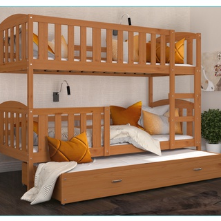 Łóżko 3-osobowe Kubuś 03 90x200 Drewno