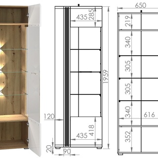 zestaw nowoczesny elegancki Adagio 7 komoda rtv witryna do salonu