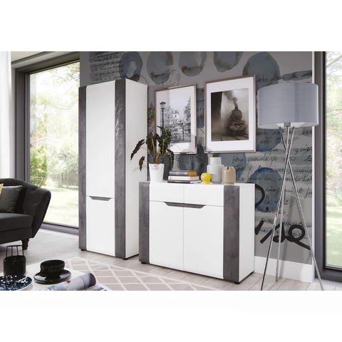 Zestaw BRANDO 03 szafa wąska mała komoda do przedpokoju korytarza