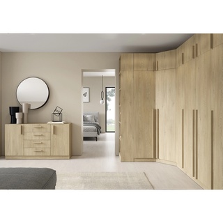 szafa 200 uchylna czterodrzwiowa Braga 01 z półkami drążkami szufladami