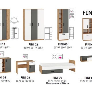 półka 116 wisząca na ścianę Fini 10 nad biurko komodę łóżko do pokoju