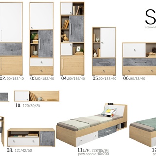 łóżko 120x200 z szufladami Step 12 młodzieżowe duże 120 szerokie