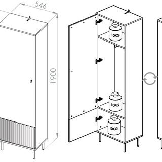 zestaw garderoba mała Sophie M nowoczesna szafka wieszak szafa