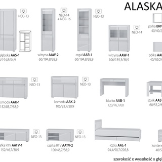 komoda 152 z szufladami Alaska AAK-1 duża szeroka szafka biała połysk