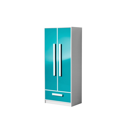 Szafa 80 dwudrzwiowa z szufladą GULIVER 01 z półkami w połysku