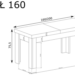 Stół 160x90 rozkładany duży 160 - 200 kolory do pokoju salonu jadalni
