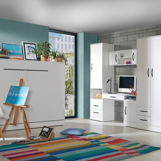 biurko 120 z szufladą szafką Perfect 04 młodzieżowe do nauki białe