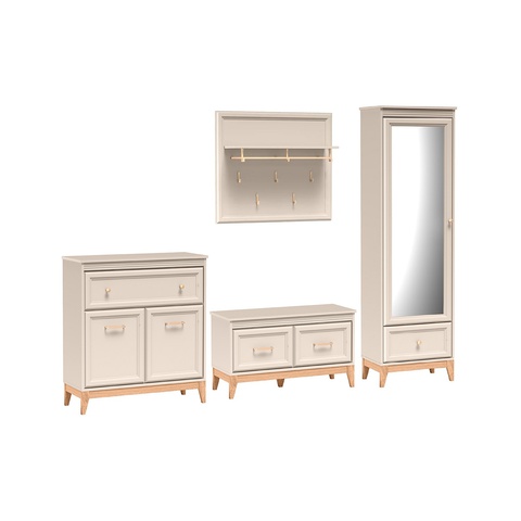 Zestaw nowoczesny elegancki WINDSOR H szafa z lustrem komoda wieszak