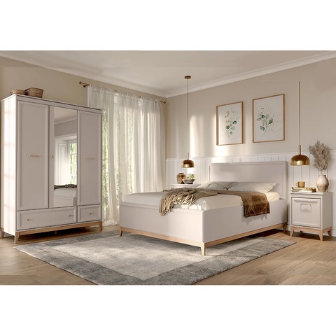 Zestaw sypialnia WINDSOR 5 szafa z lustrem łóżko 160 z pojemnikiem