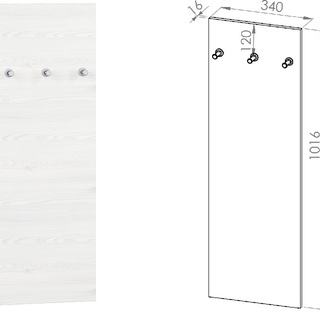 wieszak ścienny wiszący Hyga 08 panel na okrycia do korytarza