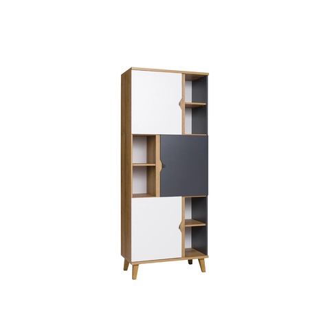 Regał 80 zamykany na nóżkach MEMONE 07 słupek duży szeroki