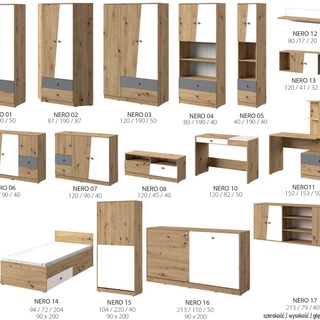 regał 80 z szufladami drzwiami Nero 04 zamykany duży szeroki słupek