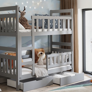 łóżko 80x180 piętrowe Tom 2os z materacami szufladami dla dzieci