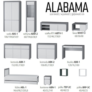 szafka 40 mała z szufladą Alabama ABN-1 kontener stolik nocny wysoki