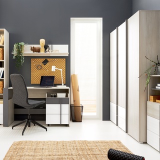 szafa 150 uchylna Remo 01 z szufladami półkami drążkiem pojemna