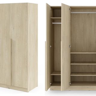 szafa 200 uchylna czterodrzwiowa Braga 01 z półkami drążkami szufladami