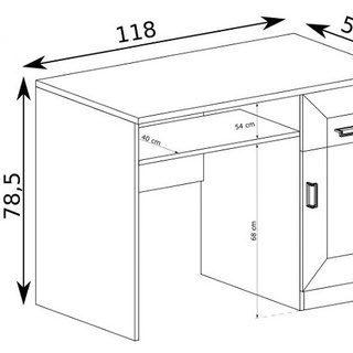 biurko 118 z szafką szuflada Tadeusz 19 lefkas do pokoju biura gabinetu